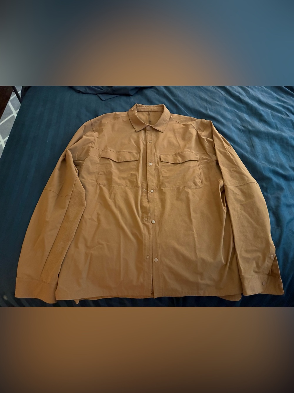 lululemon athletica Men's Tan Button-Down Casual Shirt